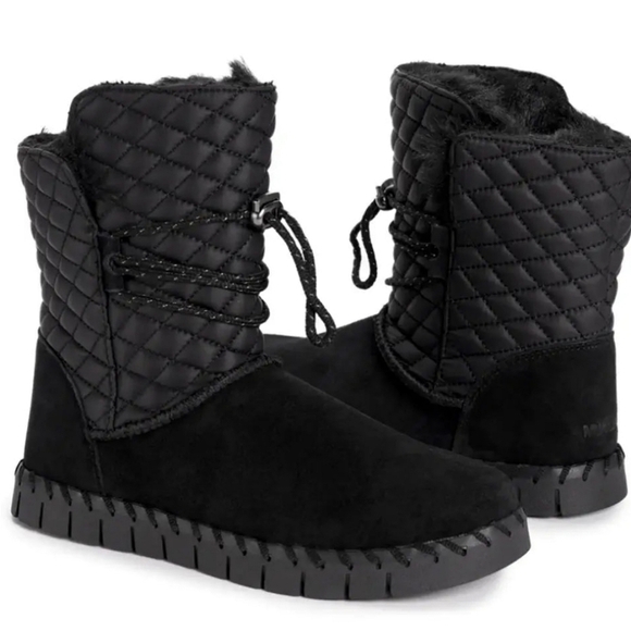 Muk Luks Womens Flexi Bridgehampton Pull-on Boot Black | Outdoor Cozy Spring - Picture 3 of 13